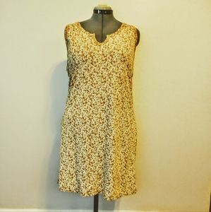 Lucky Brand Mustard Yellow Floral Shift Dress
